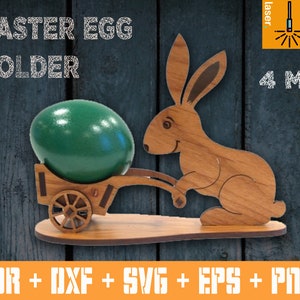 Easter Holder Bunny with a cart for Eggs | Easter vector cut | Easter Stand Decor | Easter Bunny cnc | Easter Decorations | Easter sign