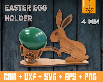Easter Holder Bunny with a cart for Eggs | Easter vector cut | Easter Stand Decor | Easter Bunny cnc | Easter Decorations | Easter sign