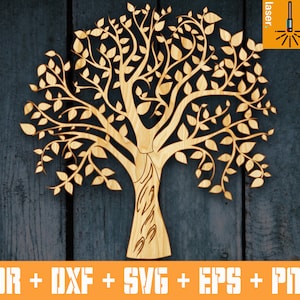 Decorative panels Tree on the wall, Vector laser cut, Room Decor, Tree Patterns, Tree Wall Decor, CNC Files, Cnc Templates, Cnc vector cut
