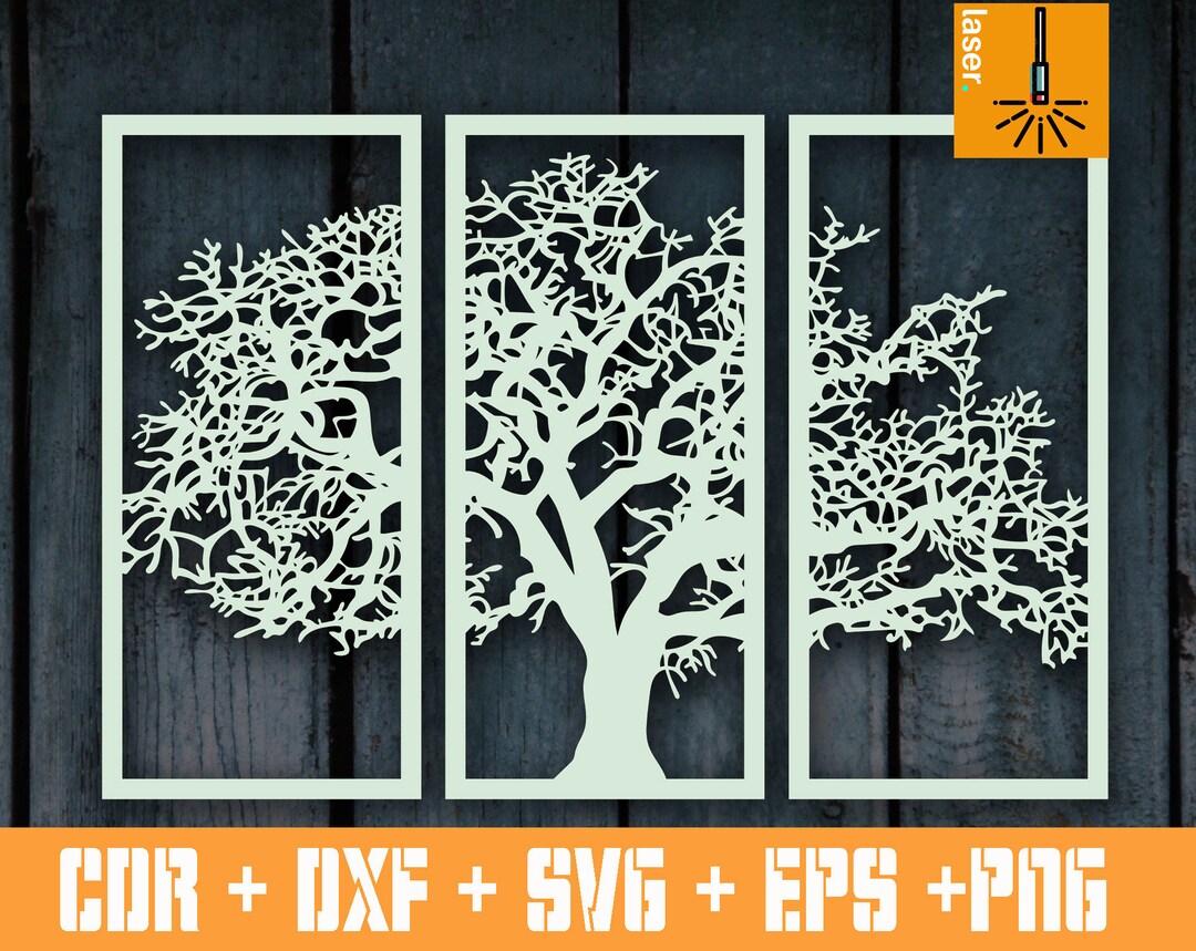 Tree Wall Hanging CDR, CNC File, Wall Panels, Room Decor, Tree Patterns ...