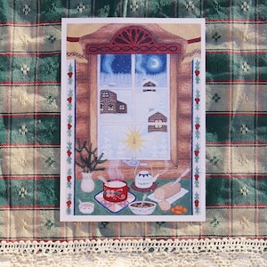 Postal de arte popular de Nochebuena
