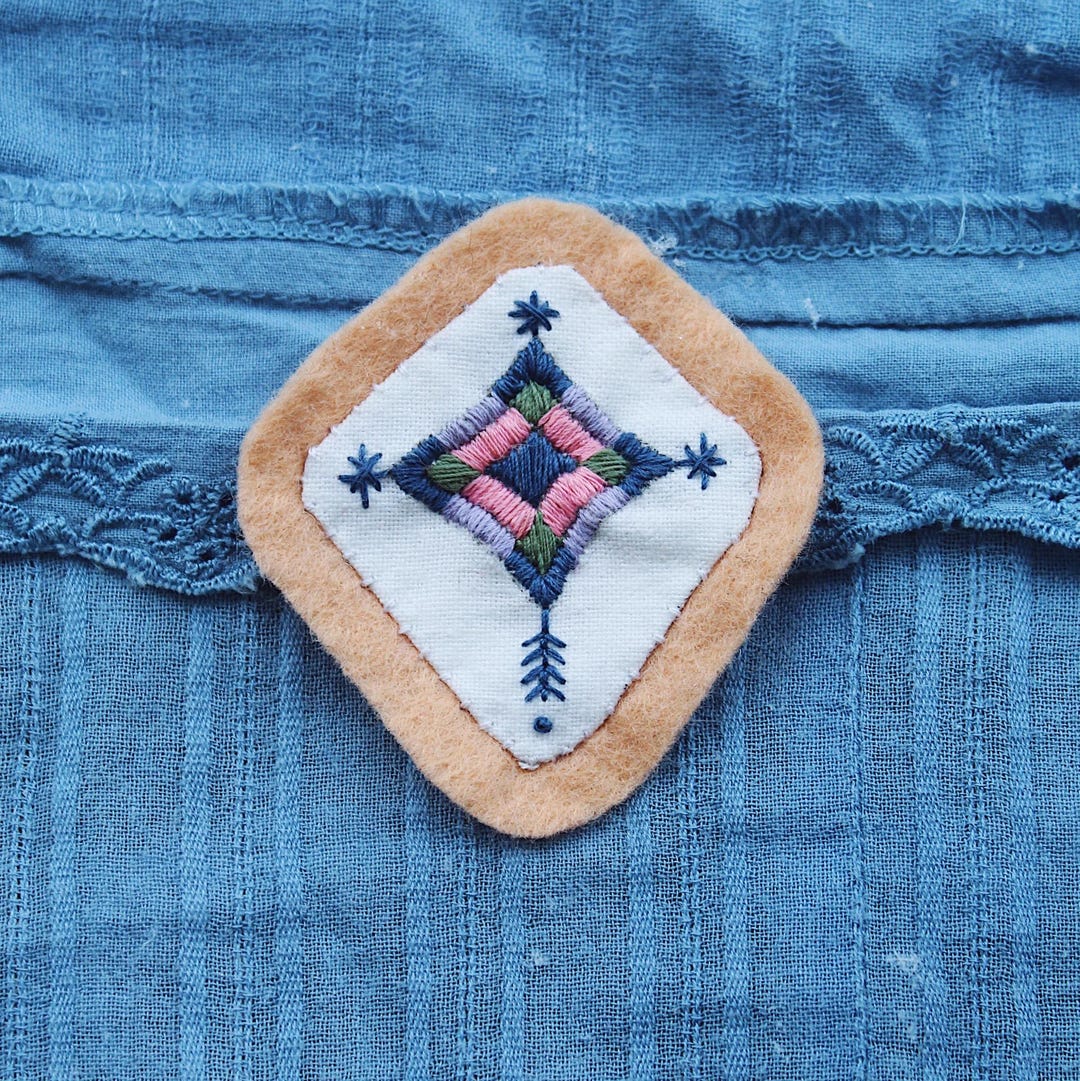 Ttiny Patch Design Hand Embroidered Tiny Patch - Etsy