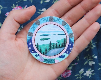 Sunset in Eastern Finland Folk Sticker
