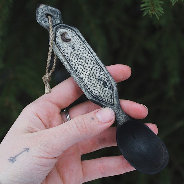 Hand Carved Wooden Camping Spoon