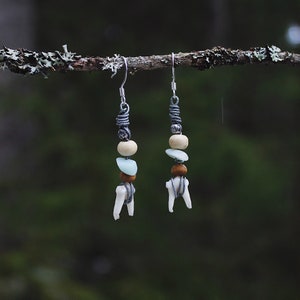 Handmade Deer Tooth Earrings