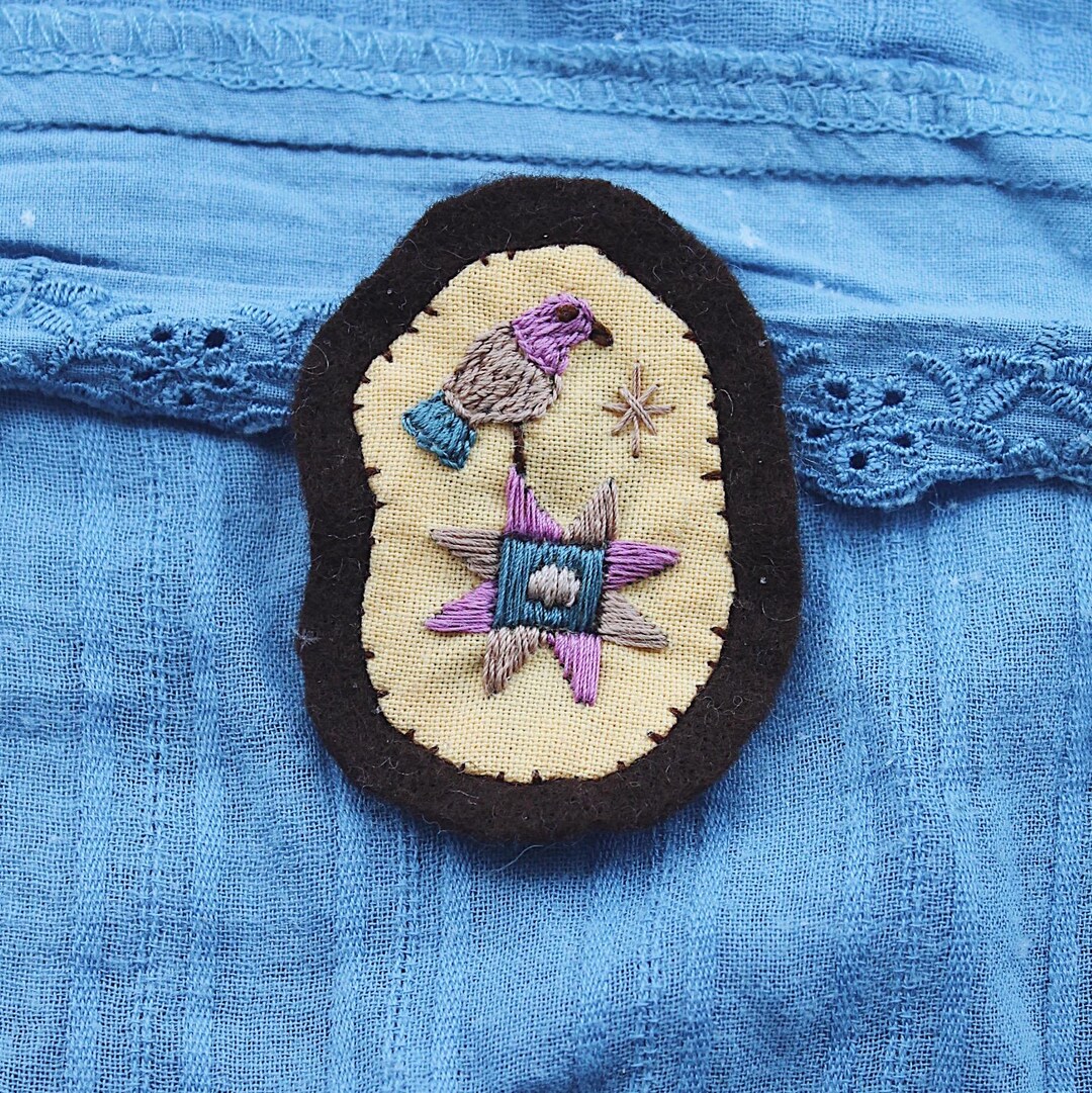 Ttiny Patch Design Hand Embroidered Tiny Patch - Etsy