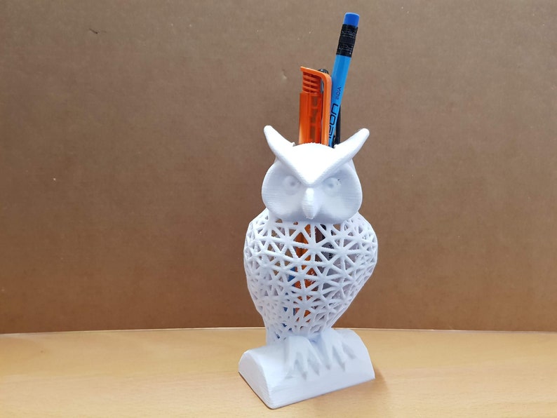 Owl pen holder / statue / 3d printed / office / desk tidy / Etsy
