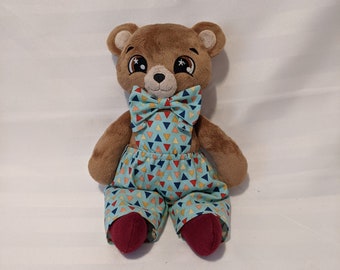 teddy bear with embroidered eyes