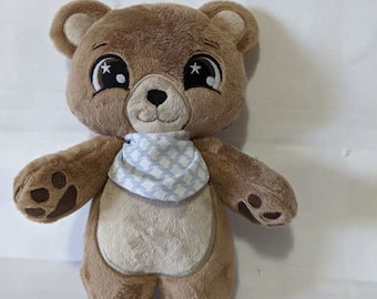 Embroidery file, PLUSH BEAR, 13X18cm frame with a few small seams in hand, tutorial in French