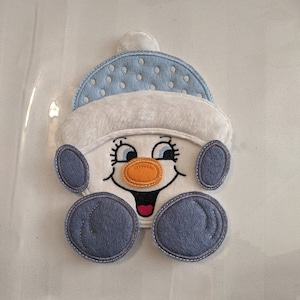 File embroidery, Snowman decoration 2D, frame 10x10cm - 13x18cm - 16x26cm