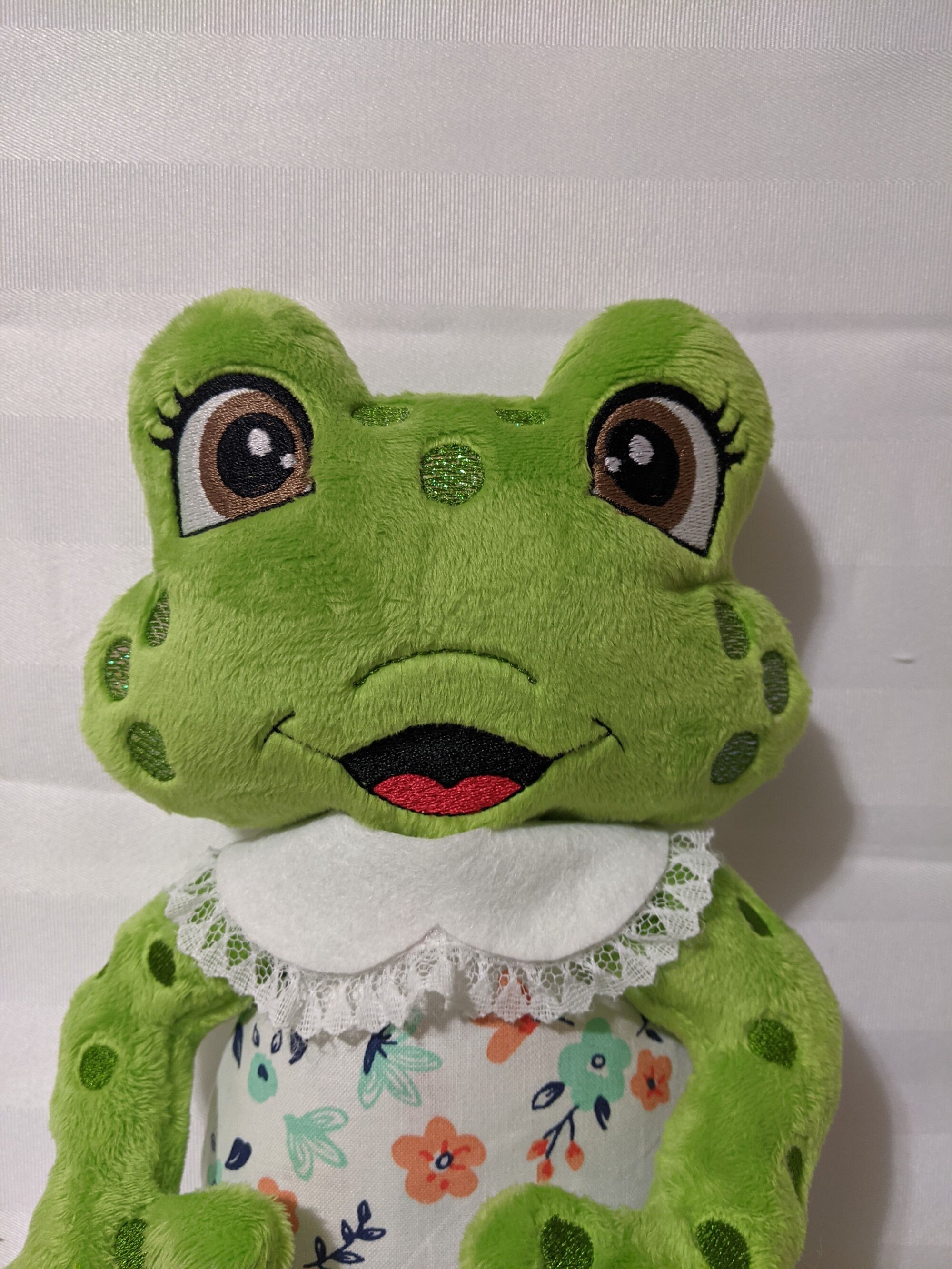 Sewing Machine Frog File for Embroidery Machine, Frog Doll With Her Dress, With Some Hand ...