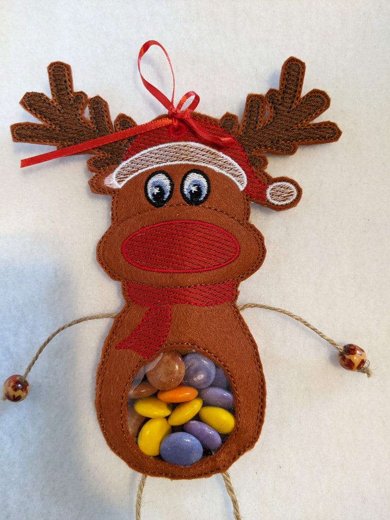 Rudolph Candy Bag, Frame 10x10cm and 13x18, Ith, File for Embroidery ...