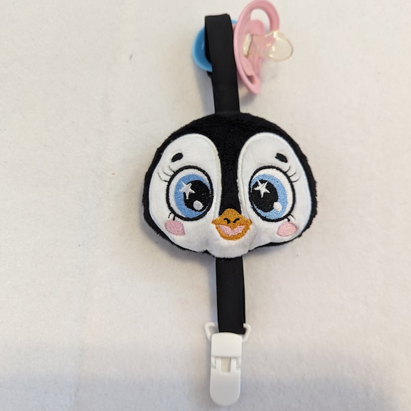 ITH, Embroidery file, Pacifier clip, "PENGUIN", frame 10x10cm