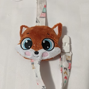 ITH, Embroidery File, soother chain, "FOX," frame 10x10cm