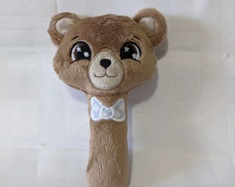 ITH, Embroidery file, long rattle, "BEAR", frame 13x18cm