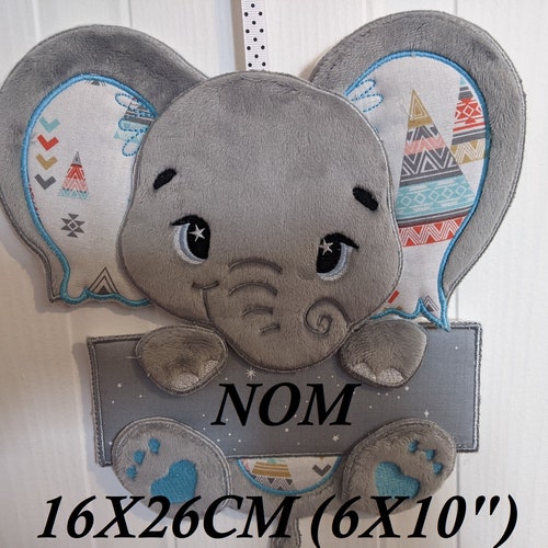 Olifant Deco Gepersonaliseerde Olifant, 16x26cm (6X10") frame, ith, digitaal, Afgewerkt formaat: 28x30cm hoog (11x12'')