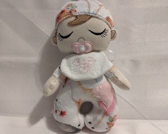 First small doll, embroidery file, this fact in frame 13x18, hat and bib included, ith, with some small hand stitching