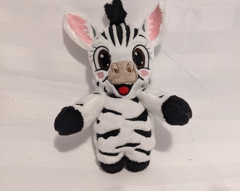 Embroidery file, PLUSH ZEBRA, 10X10cm frame with a few small seams in hand, tutorial in French
