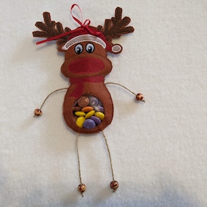 Rudolph candy bag, frame 10x10cm and 13x18, ith, file for embroidery machine, digital