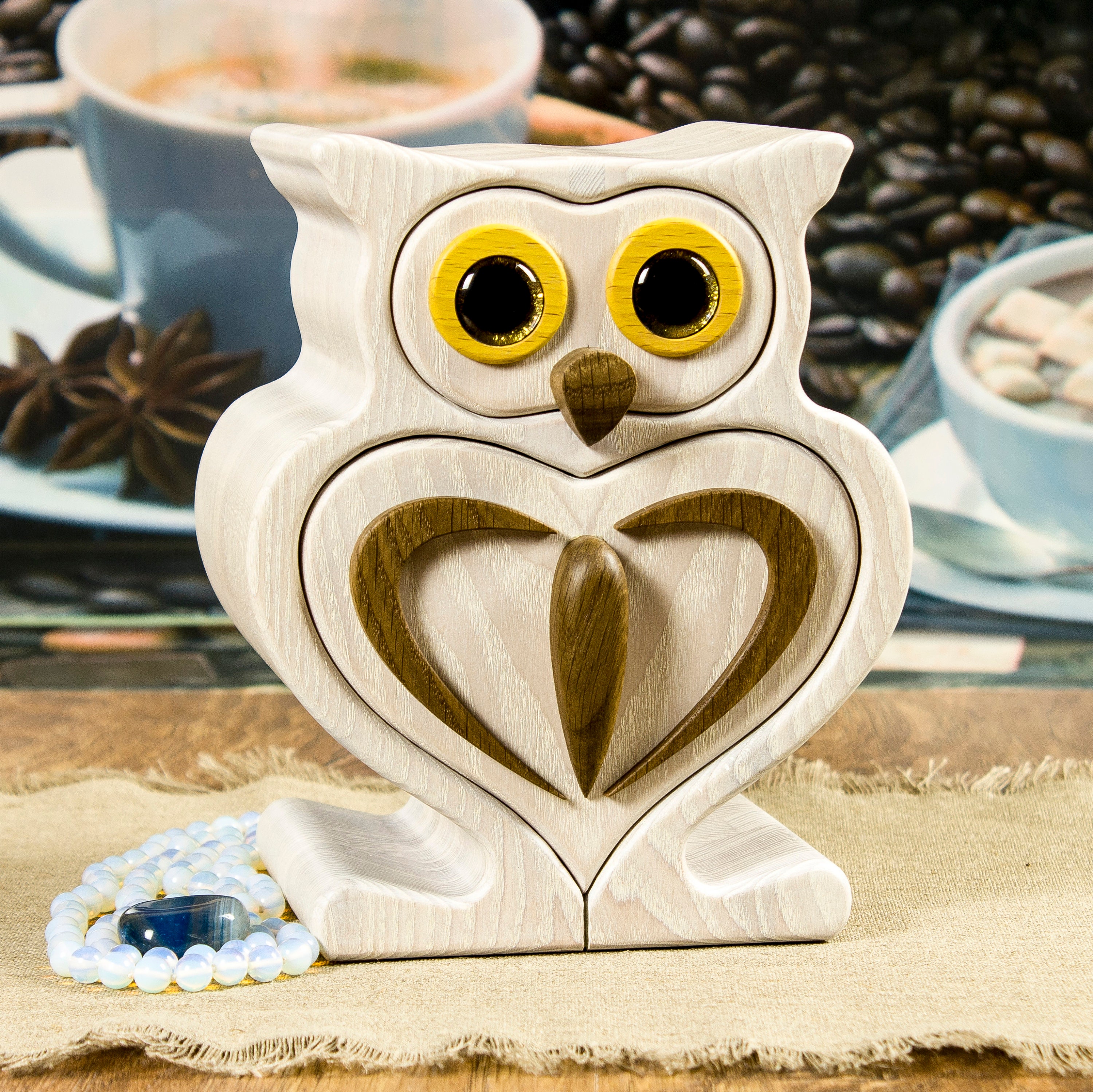 SALE Bandsaw box. Jewelry box Owl 008 A gift to Etsy