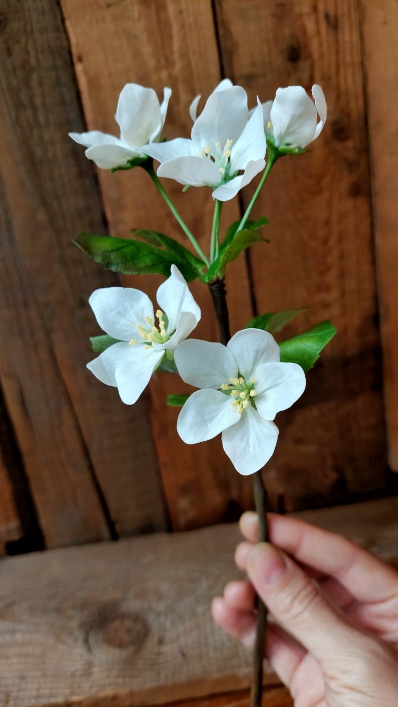 Fake apple tree branch made of polymer clay . Artificial Etsy