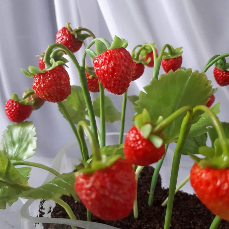 Clay strawberry Strawberry from polimer clay Gift for mom sister girlfriend.