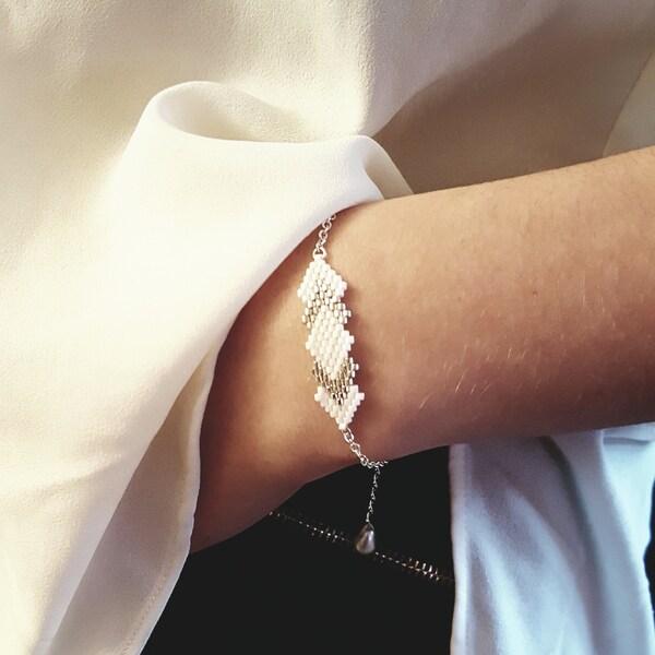 No4 - Bracelet motif géométrique en perles Miyuki