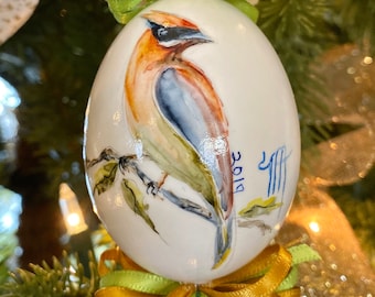 Cedar Waxwing Hand Painted