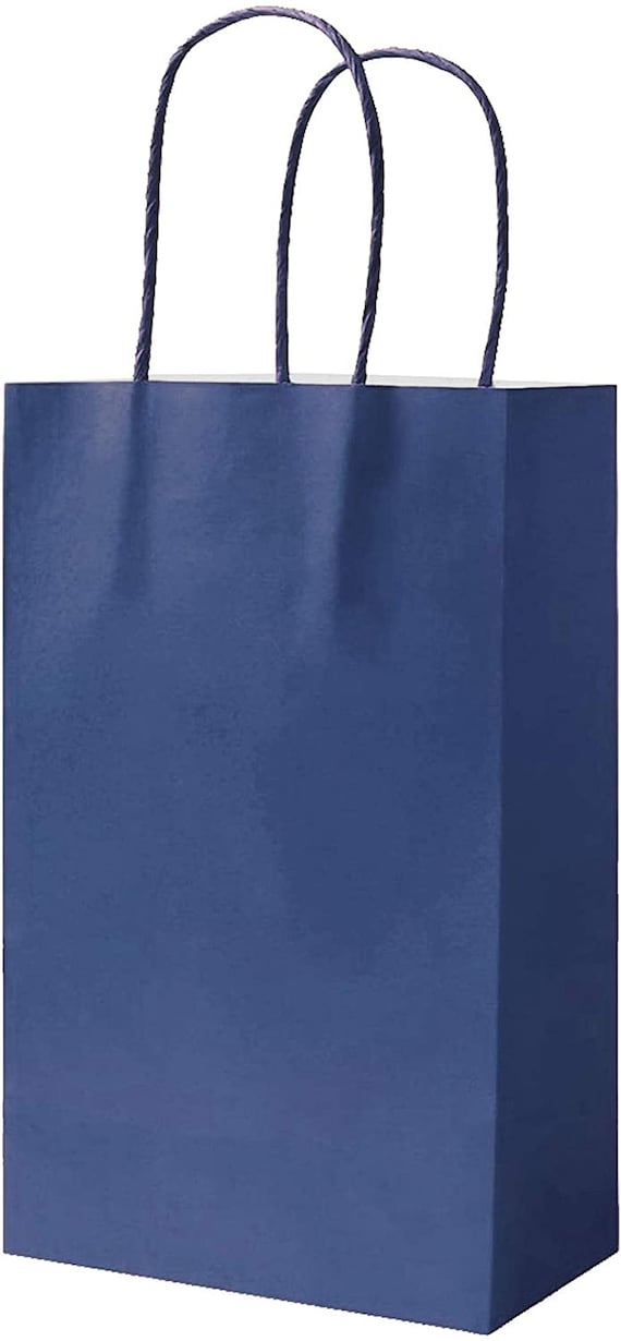 Navy blue paper gift 2024 bags with handles