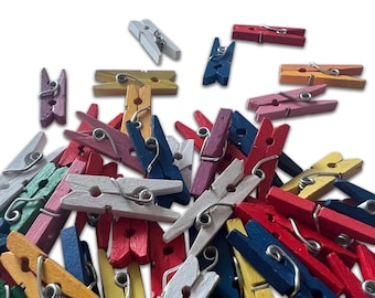 Mini Wooden Pegs: 25mm Craft Clothespins for Photo Display