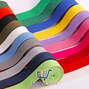 Webbing Strap 25mm Belt Tape Bunting Strapping Bag Making Thick 2mm Belting Heavy Duty Straps Strong Cotton Webbing Rucksack Backpack