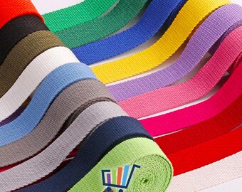 25mm Heavy Duty Cotton Webbing Strap: Bag Making, Belting, Rucksack