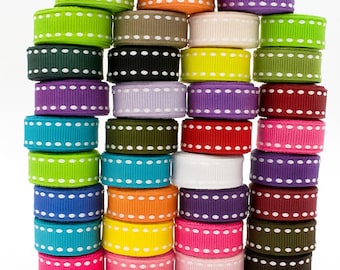 Saddle Stitched Edge Ribbon Trimming 10mm 100% Polyester Choose Colour & Length