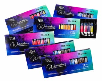 Set de acuarelas Rosa Gallery, acuarelas profesionales para artistas, 12 24 colores, caja de madera.