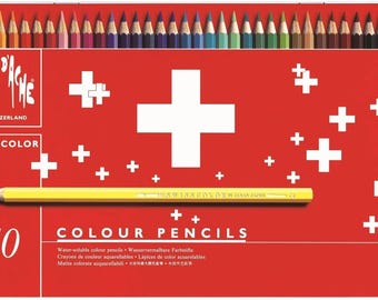 Caran d'Ache Swisscolor Colour Water Soluble Pencils With Metal Box