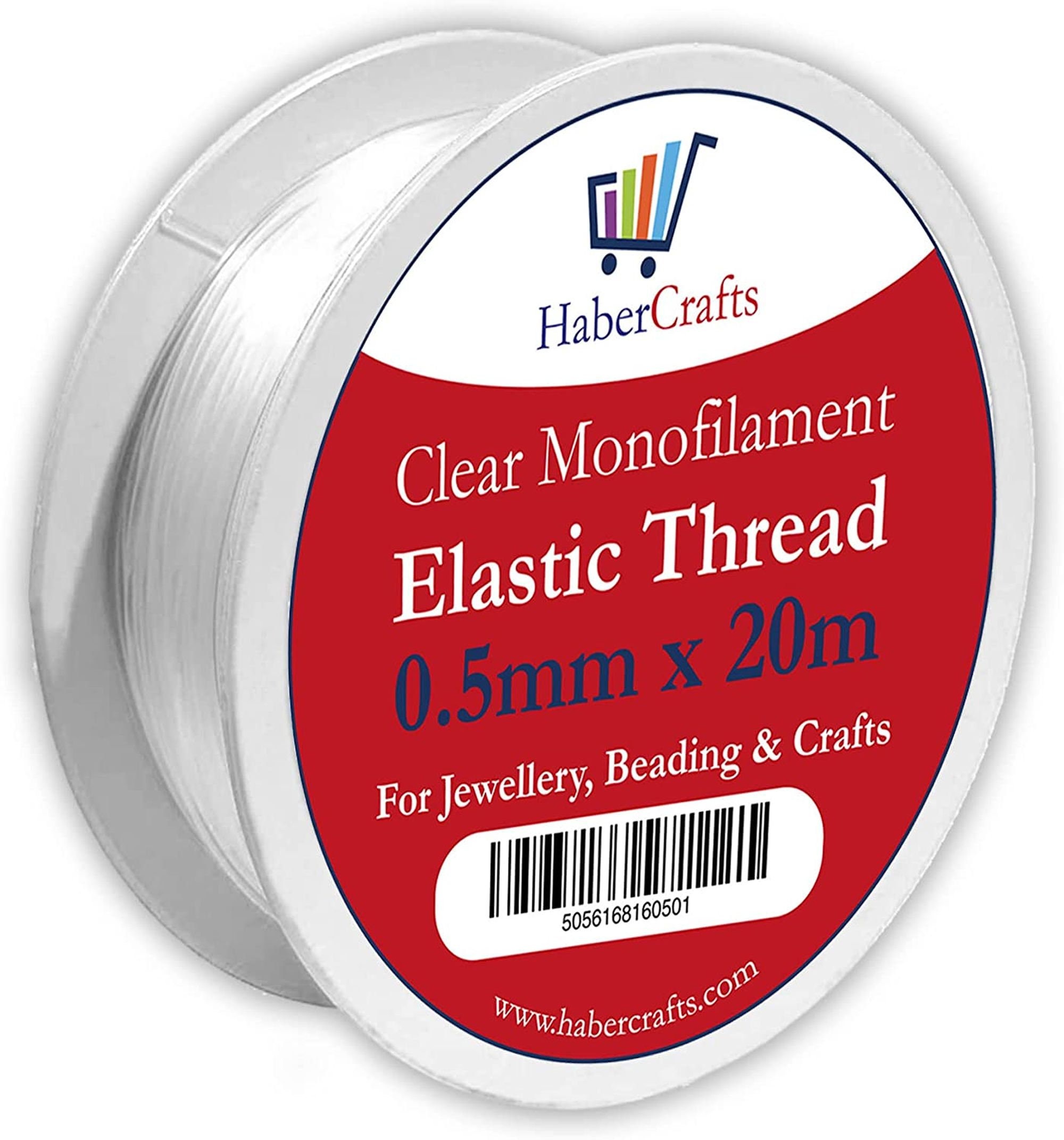 1 Roll 1mm CLEAR / BLACK Stretch Elastic Jewelry Thread Cord . 10m