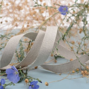 Cinta ancha de primera calidad, 100% lino: se vende por metro, perfecta para manualidades, envoltura de regalos, arreglos florales y decoración de bodas