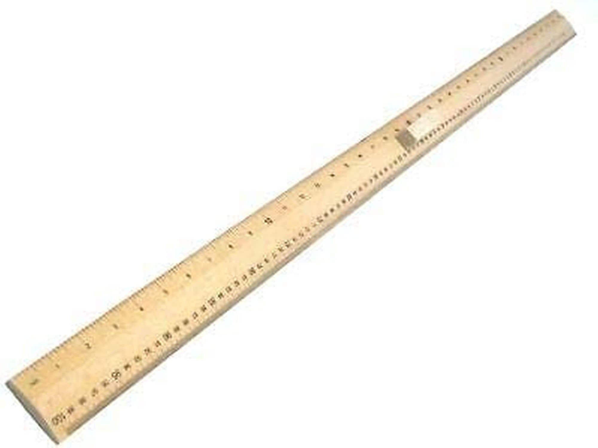 Wooden Rule Meter Yard Stick Ruler Imperial Metric Measurements Mm Cm Inches Markings Hardwood