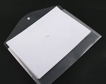 A4 Heavy Duty Plastic Wallet: Popper Press Stud Document Folder