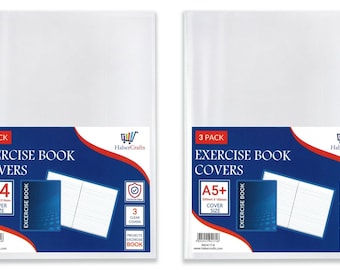 Fundas de plástico transparente para libros: Protector para cuadernos de ejercicios A4, A5+