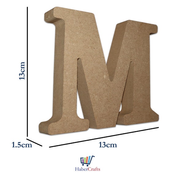 Letras de MDF Letras de madera para manualidades grandes, 13 cm de