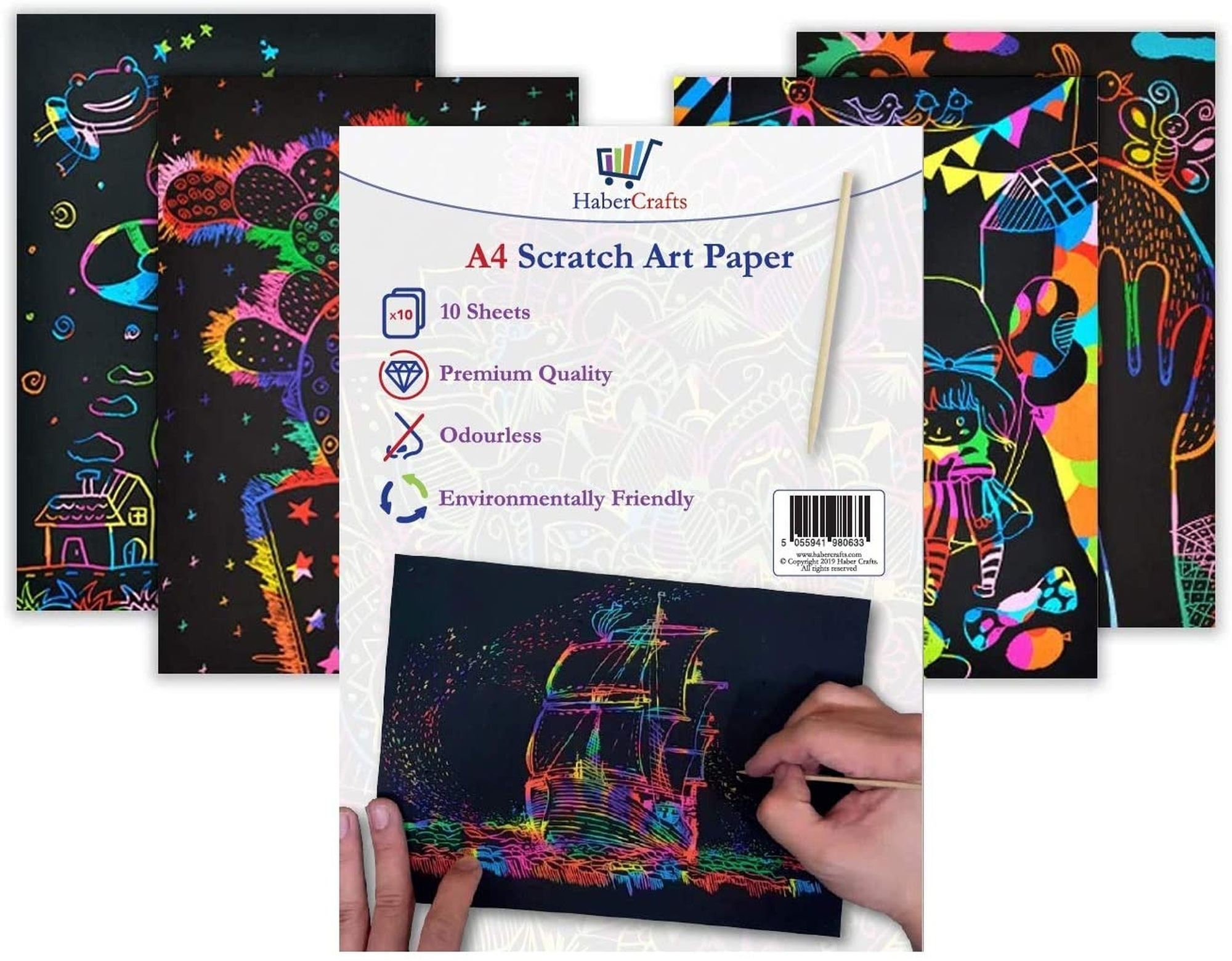 Pobec Scratch Art for Adults, Scratch Paper Rainbow Painting