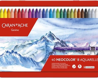 Set de pasteles de cera solubles en agua NeoColor II de Caran d'Ache Creative Art Materials, multicolor.