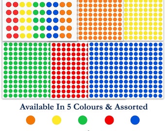 Pegatinas de codificación por colores de 8 mm: etiquetas de puntos fáciles de despegar para calendarios y álbumes de recortes.