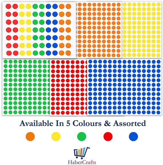 8 mm dot stickers kleur stippen gekleurde - Etsy België