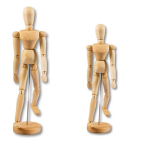 Wooden Mannequin for Artists Fully Adjustable Human Limbs Flexible Joints Available In 8" (20cm) & 12" (30cm) For Drawing