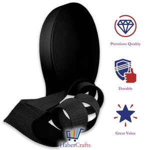 May include: Black nylon webbing, rolled up, showing the texture of the fabric.  The text "HaberCrafts" is visible in the lower right corner of the image.