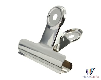 HaberCrafts Silver Metal Bulldog Clips: Money Clip, Letter Clip