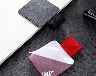 Self Adhesive Faux Leather Pen Loop Holder for Notebooks