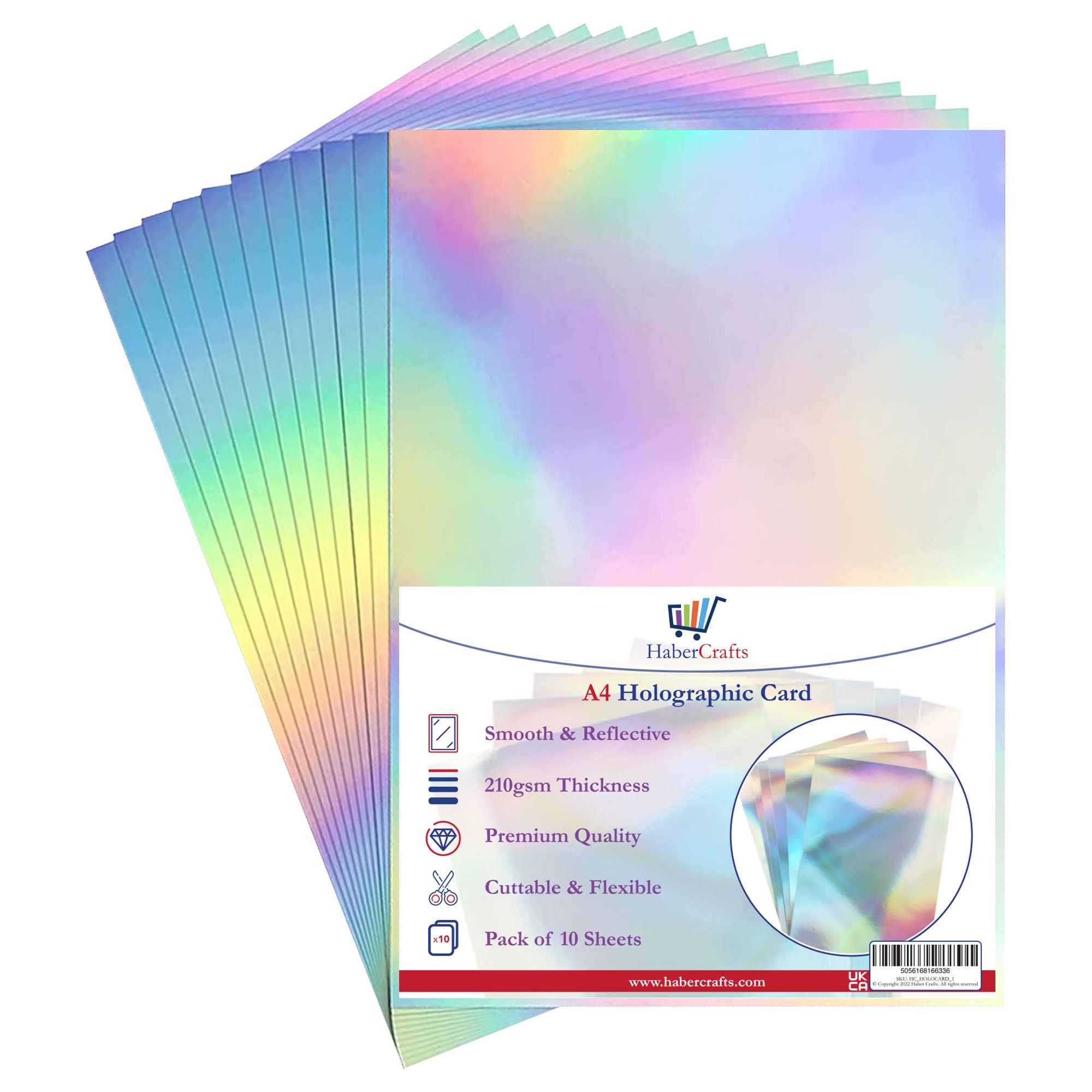 100 Sheets Metallic Holographic Card Stock Shiny Mirror Paper Sheets A4  Size Mixed Color Paper